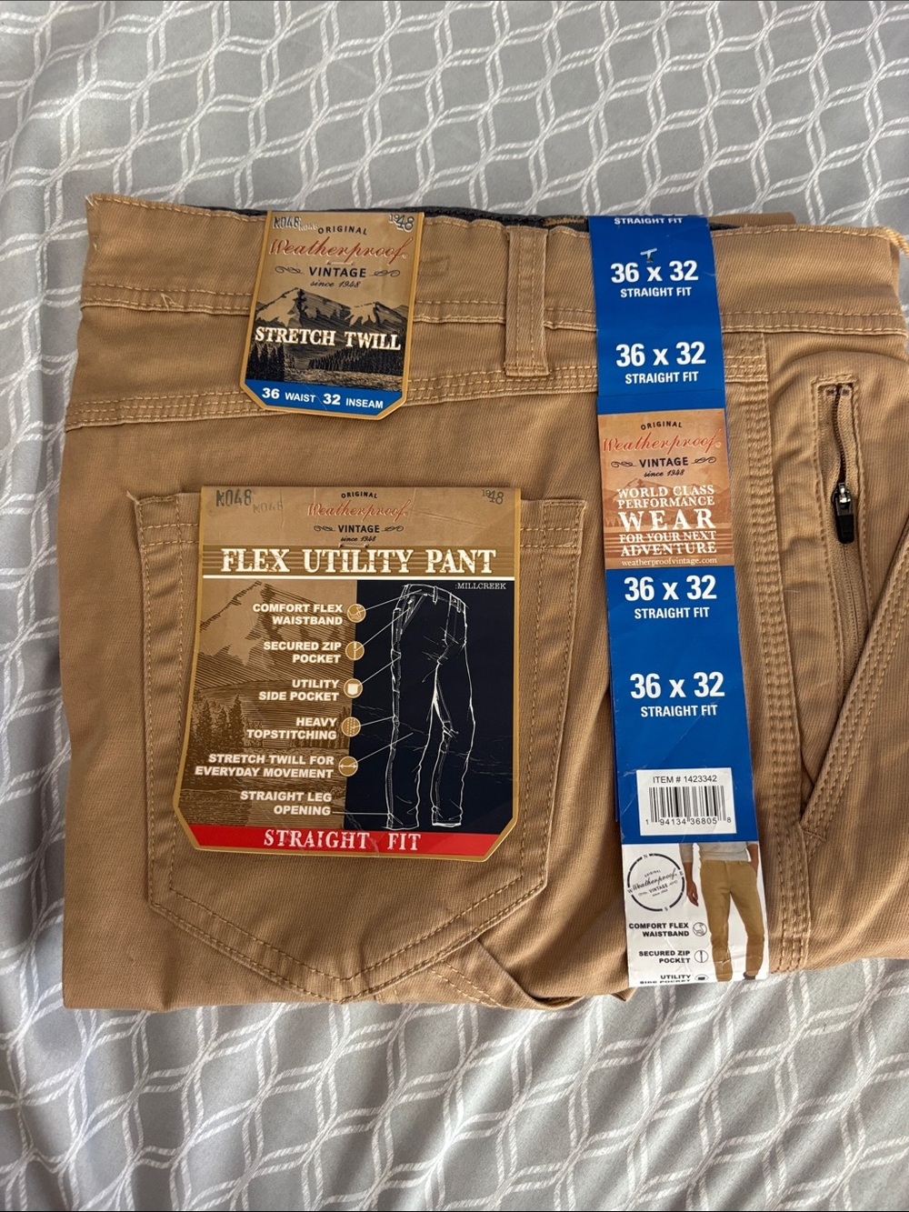Weatherproof Flex Utility  Pants - Tan 36x32